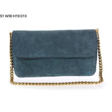 Sac bandoulière Céline Gourmetette en daim vert S1
