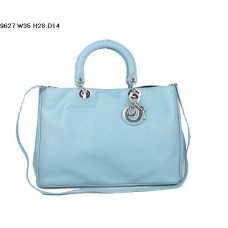 Sac Dior Diorissimo en cuir nappa bleu clair (fermoirs argentés) 9627