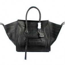 Sacs Celine Boston noirs en cuir croco Sacs Celine Boston noirs en cuir croco