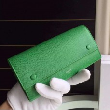 Portefeuille multifonction Céline en cuir Epsom vert Portefeuille multifonction Céline en cuir Epsom vert