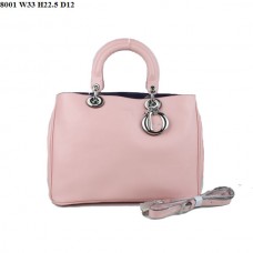 Sac Dior Diorissimo petit modèle en cuir nappa rose (fermoir argenté) 8001