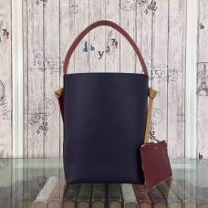 Sac cabas torsadé Céline petit modèle en cuir de veau bordeaux/marine
