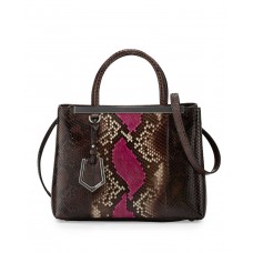 Sac cabas Fendi 2Jours Petite Python Gris anthracite/Magenta