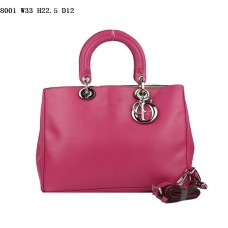 Sac Dior Diorissimo petit modèle en cuir nappa pêche (fermoir argenté) 8001