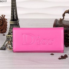 Portefeuille à rabat pêche Christian Dior 117 Portefeuille à rabat pêche Christian Dior 117