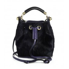 Sac seau Chloe Gala petit modèle en cuir de veau bleu