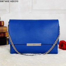 Sac bandoulière Celine Blade Flap en cuir de veau bleu 5367