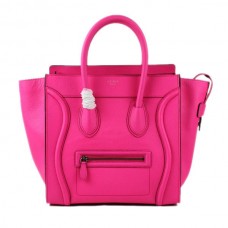 Sac cabas Céline grand format en cuir rose fluo