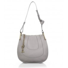 Sac hobo en cuir gris Chloe Hayley petit modèle