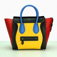 Sac cabas Céline grand format noir jaune bleu rouge