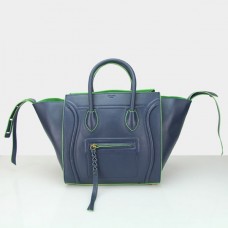 Sacs Celine Boston en cuir de vachette bleu marine et vert Sacs Celine Boston en cuir de vachette bleu marine et vert