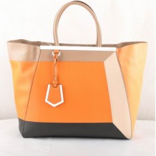 Sac Fendi 2Jours en cuir Ferrari orange