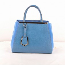 Sac Fendi 2jours Blue Cross Veins en cuir Ferrari bleu marine, petit modèle