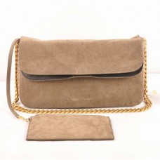 Sac à bandoulière en cuir suédé Celine Gourmette Kaki 3078