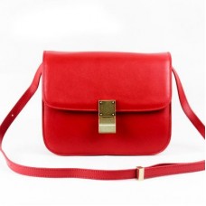 Sac Céline Clasp Classic Box moyen rouge