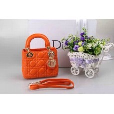 Réplique Dior Lady Default en cuir d'agneau orange