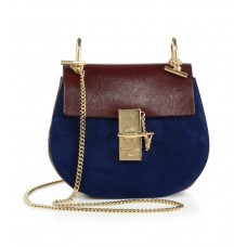 Sac bandoulière Chloe Drew petit modèle bicolore en cuir et daim