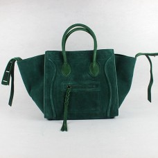 Sacs Boston en daim vert foncé Céline