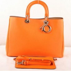Sac Dior Diorissimo Jumbo en cuir orange original (fermoir doré) 602