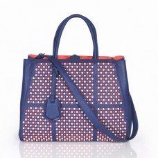 Sac Fendi 2Jours en cuir bleu Ferrari Clinch Bolt