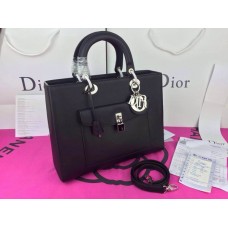 Réplique de sac à main Dior Lady Default en cuir véritable noir