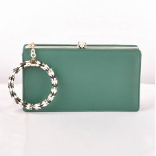 Bvlgari Serpenti Original Pochette encadrée en cuir vert 82121 Bvlgari Serpenti Original Pochette encadrée en cuir vert 82121