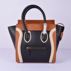 Sac cabas moyen Céline noir, marron et blanc