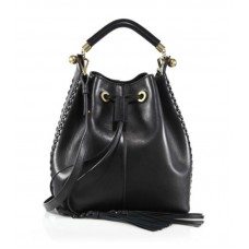 Sac seau en cuir noir Chloé Gala