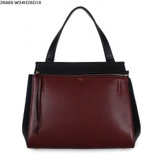 Sac Celine EDGE en cuir de veau rouge bordeaux/noir 26938