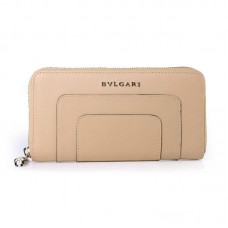 Portefeuille zippé en cuir Bvlgari Serpenti Original Abricot 201301