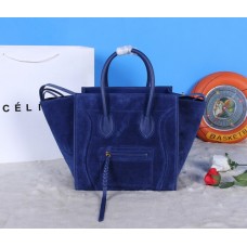Sacs Boston en daim bleu royal Céline