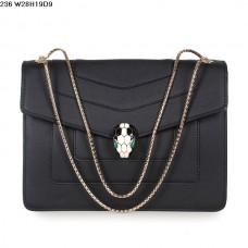 Sac Bvlgari Serpenti GM en cuir de veau noir Sac Bvlgari Serpenti GM en cuir de veau noir