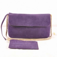 Sac bandoulière Celine Gourmette en daim violet 3078