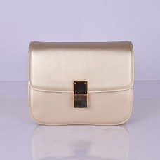 Sac à rabat Celine Classic Box en cuir de veau doré