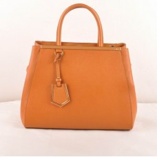 Sac moyen Fendi 2jours Earth Yellow Cross Veins/Ferrari en cuir