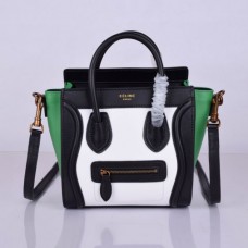Sac cabas Céline petit modèle noir, blanc et vert
