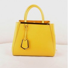 Sac Fendi 2jours en cuir à veines jaunes et croix, petit modèle