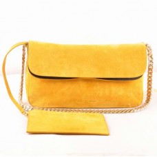 Sac bandoulière Celine Gourmette en daim jaune 3078