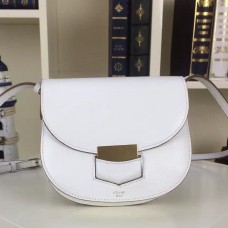 Sac Celine petit Trotteur en cuir de veau grainé blanc