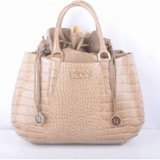 Sac Fendi B Fab grand modèle à poignée supérieure en cuir kaki à veines de crocodile