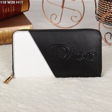Portefeuille zippé Christian Dior multicolore noir et blanc 118