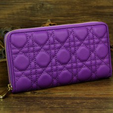 Portefeuille Lady Dior Escapade en cuir d'agneau D0082 violet