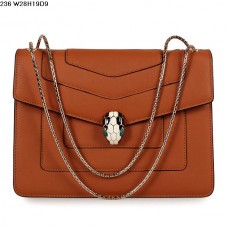 Sac Bvlgari Serpenti GM en cuir de veau jaune terre Sac Bvlgari Serpenti GM en cuir de veau jaune terre