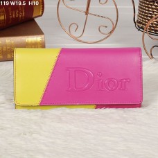 Portefeuille à rabat Christian Dior multicolore pêche/jaune 119 Portefeuille à rabat Christian Dior multicolore pêche/jaune 119