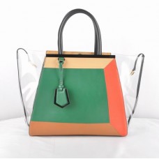 Sac Fendi 2Jours vert transparent en PVC