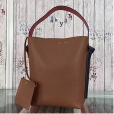 Sac Celine Twisted Cabas petit modèle en cuir de veau camel/orange