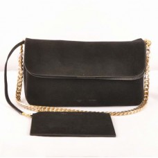 Sac bandoulière Celine Gourmette en daim noir 3078