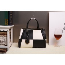 Sac Fendi 2Jours Multicolore Noir/Blanc en Cuir de Veau F168