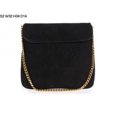 Sac bandoulière Céline Gourmetette en daim noir S2
