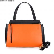 Sac Celine EDGE en cuir de veau orange/noir 26938